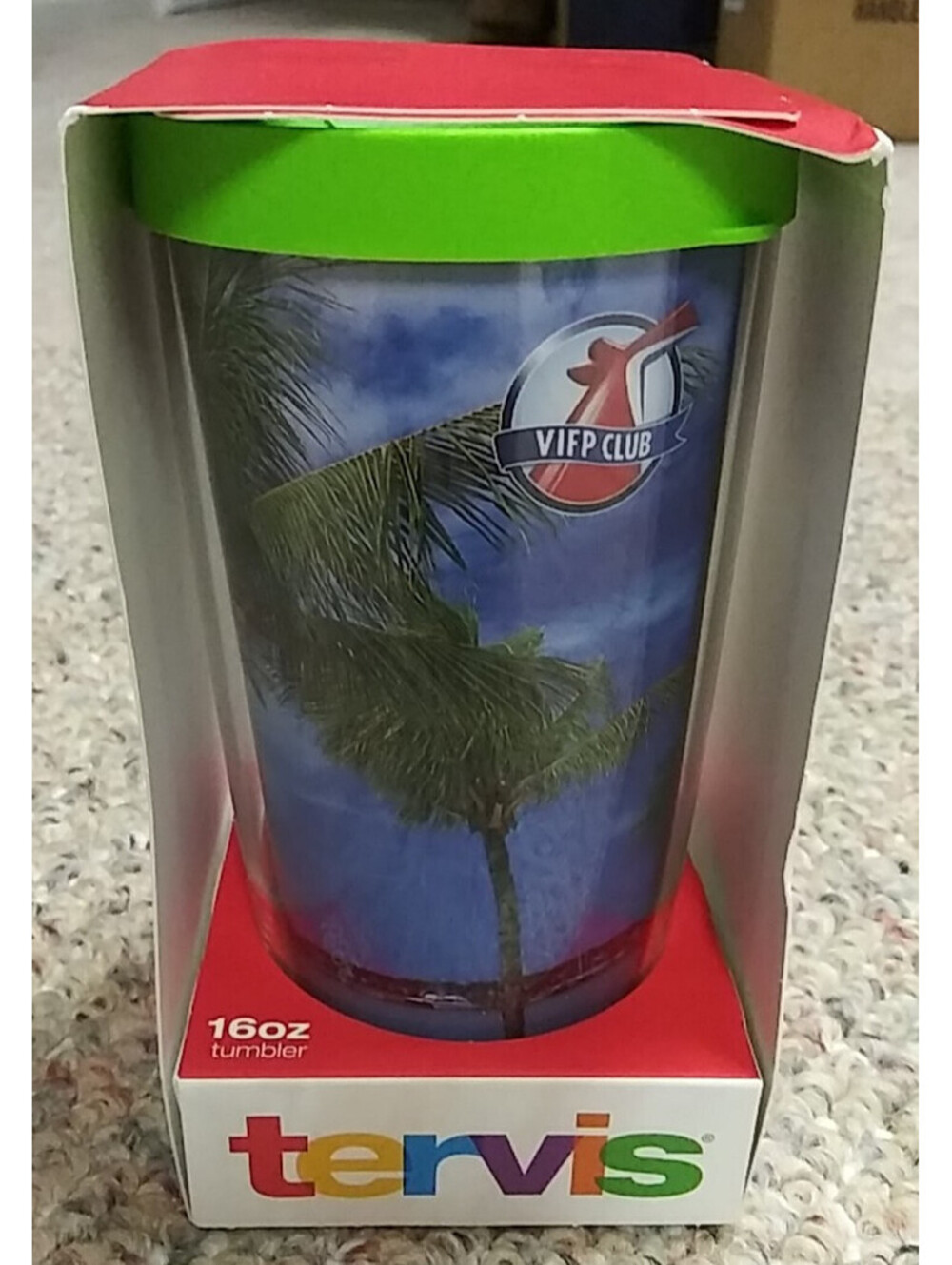 CARNIVAL CRUISE LINE VIFP CLUB TERVIS CUP 16OZ LIME GREEN